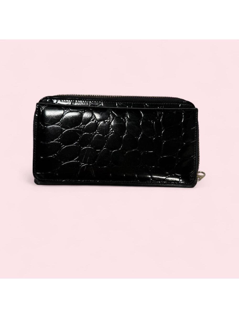 Unbranded Black Croc Effect Wallet OS